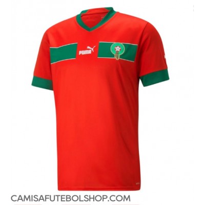Camisa de time de futebol Marrocos Replicas 1º Equipamento Mundo 2022 Manga Curta